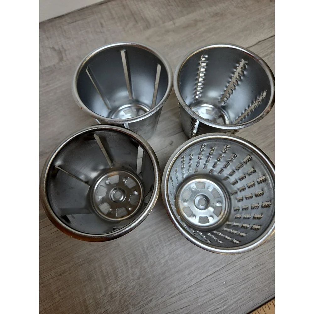 Vintage Drum Shredder Cones Lot of 4 Slicer Grater Attachments Replacement